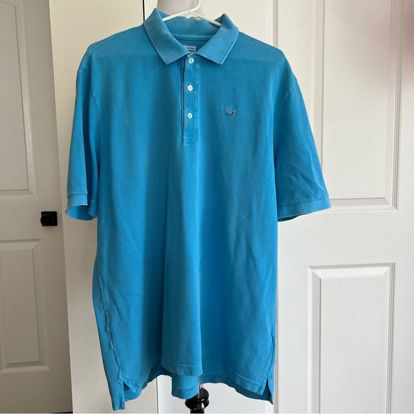 Lacoste Blue Vintage Washed Polo Shirt Mens Sz EU 8 US XXL - Picture 1 of 15